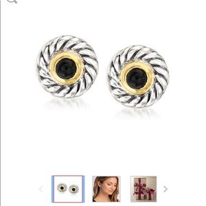 DAVID YURMAN classic cable black onyx earrings